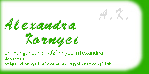 alexandra kornyei business card